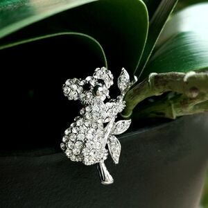 Silver crystal koala bear brooch pin 🆕